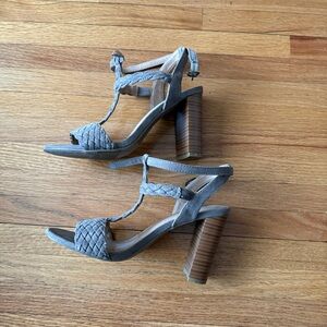 Stylish Grey Block Heel Sandals